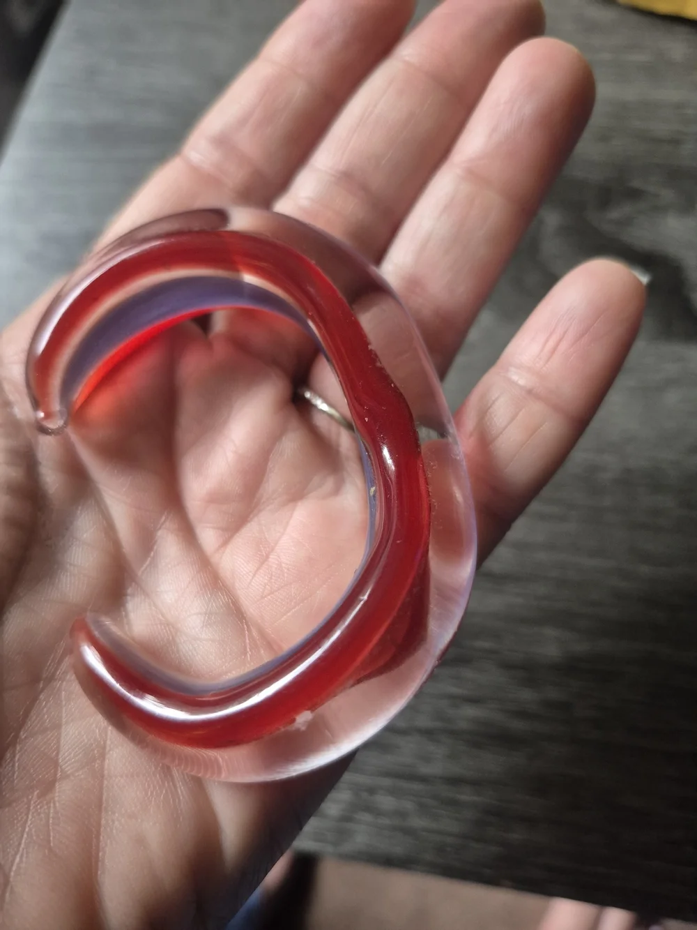 Glass Red Purple Cuff Bracelet 6